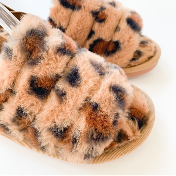 ❌SOLD❌ J. Mark Leopard Fluffy Slides Mellow-01 - Picture 7 of 8